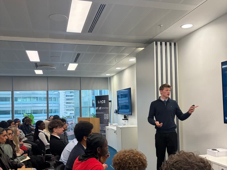 LACE Network speaker presenting to apprentices